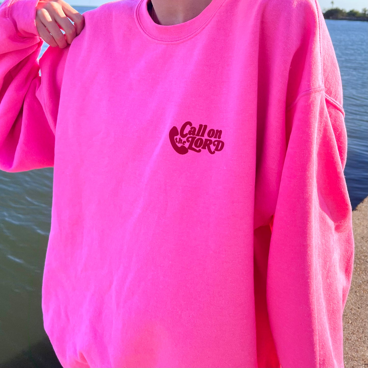 Call on the Lord Pink Crewneck