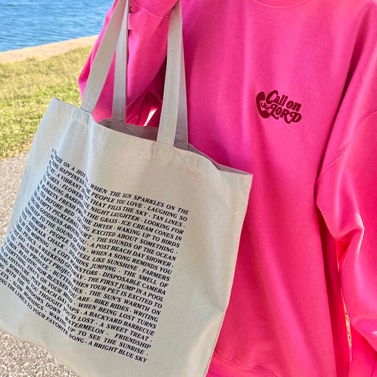 Little Things Large Canvas Tote