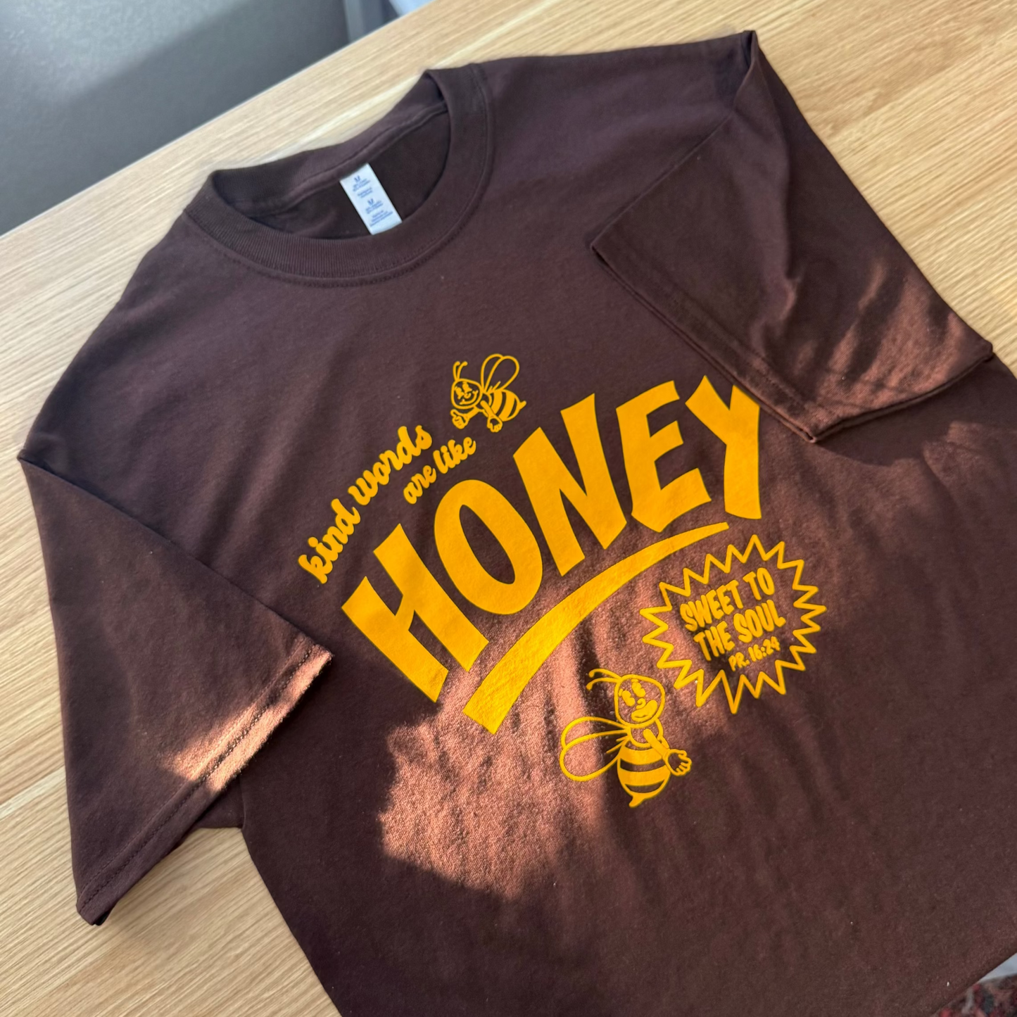 'Kind Words' brown tee