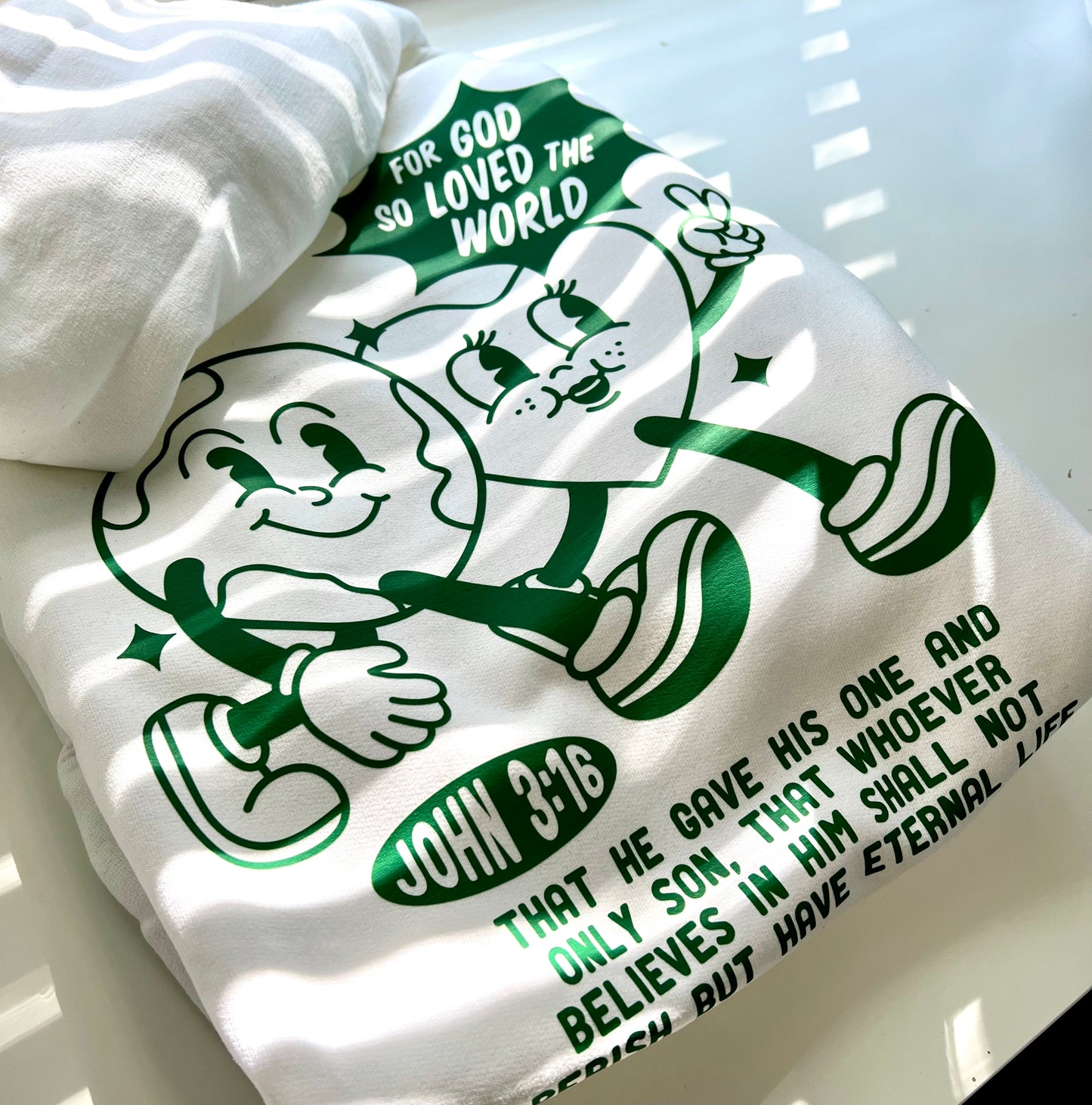 John 3:16 white hoodie
