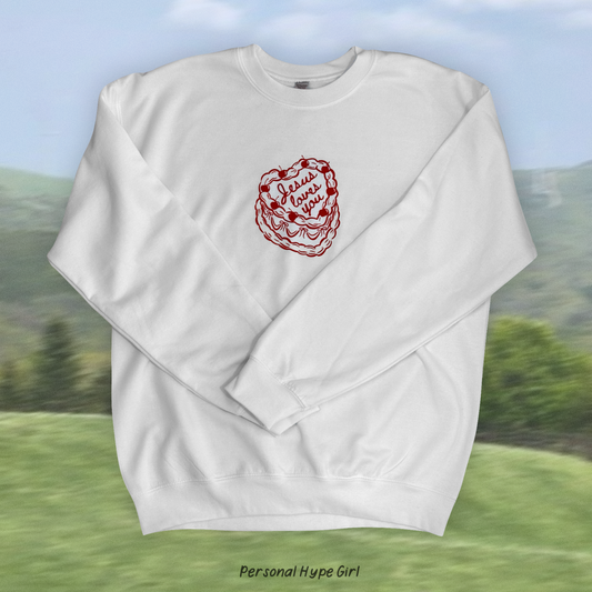 Jesus loves you cake crewneck