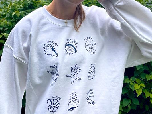 Identity in Christ Sea Shells Crewneck