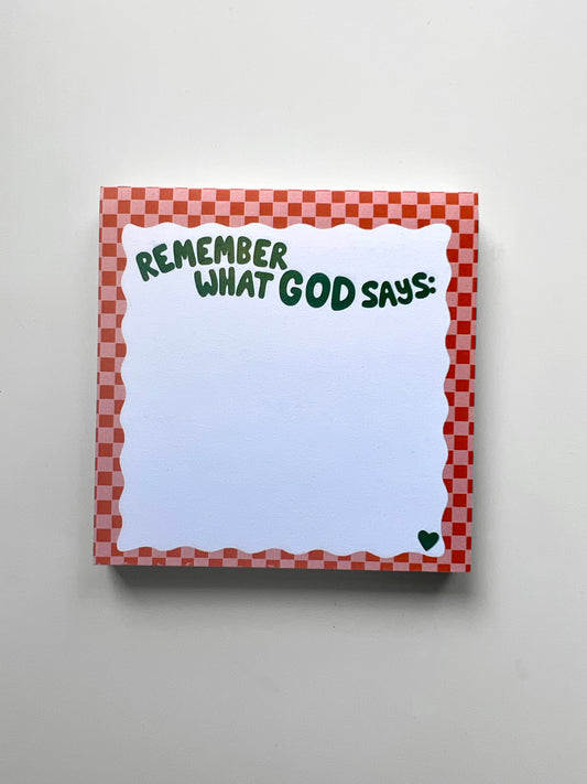 Remember what God says Sticky Notes