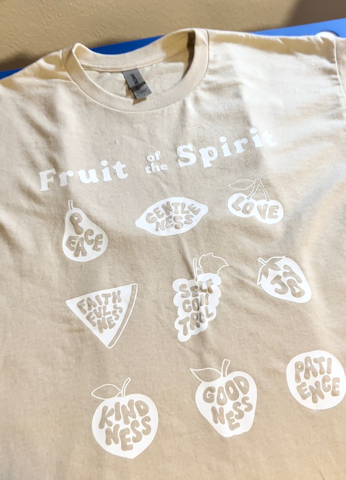 Fruit of the Spirit tan tee