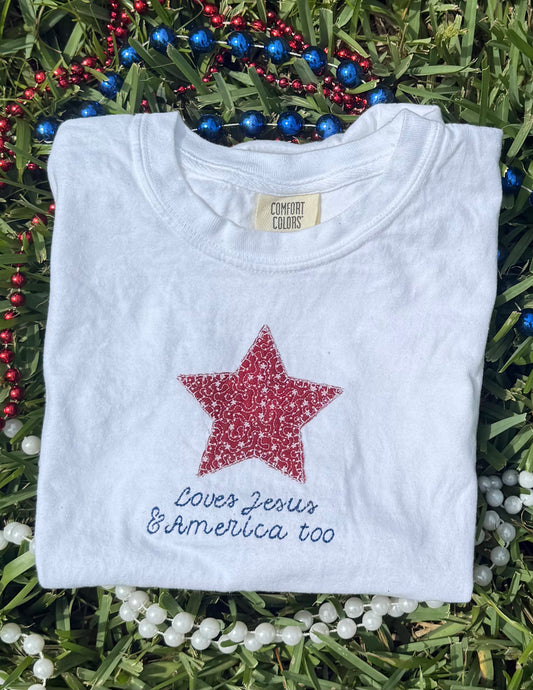 Jesus & America White Tee