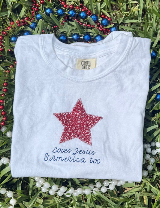 Jesus & America White Tee
