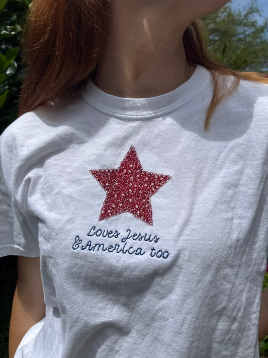 Jesus & America White Tee