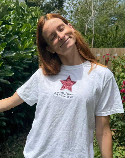 Jesus & America White Tee