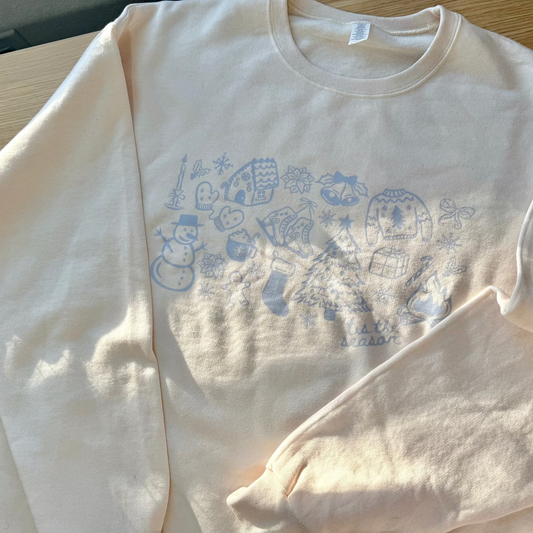 'Tis' the Season' Ivory crewneck - XL