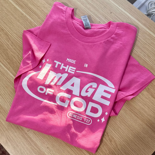 'Image of God' pink tee - L