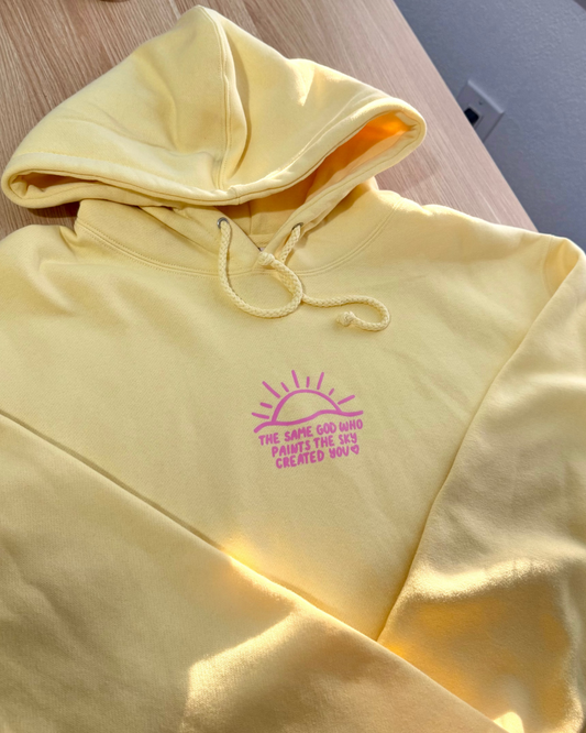 'Same God Made You' yellow hoodie