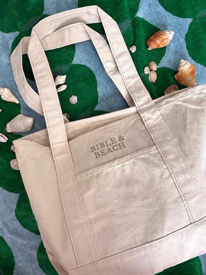 Bible & Beach Canvas tote