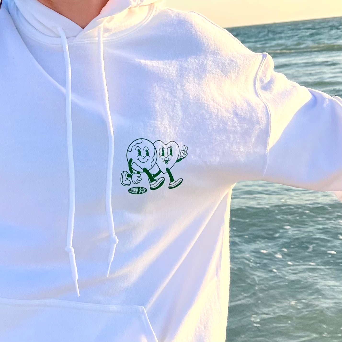 John 3:16 white hoodie