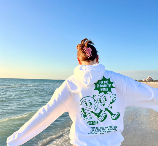 John 3:16 white hoodie