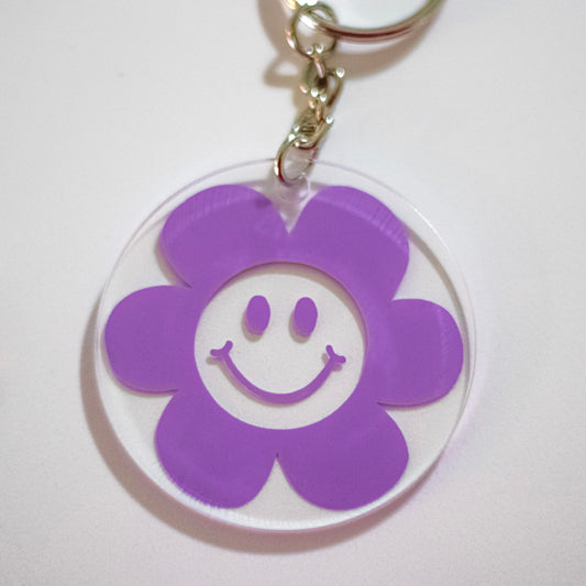Smiley Flower Keychain